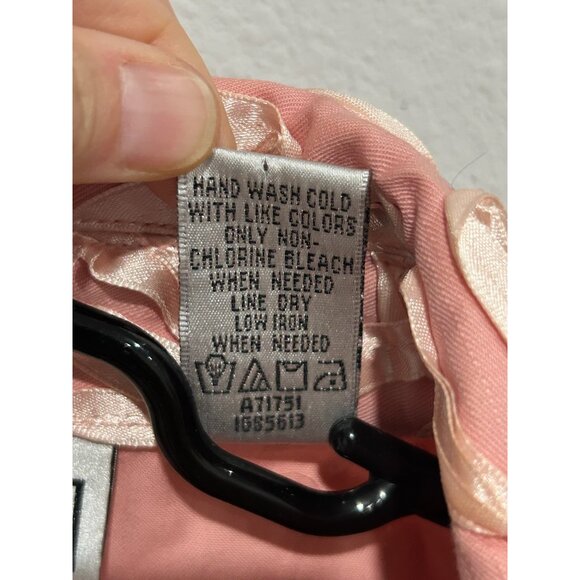 Simonton Says Button Front Blazer Jacket Pink Sz XL Satin Floral Feminine - Picture 8 of 10